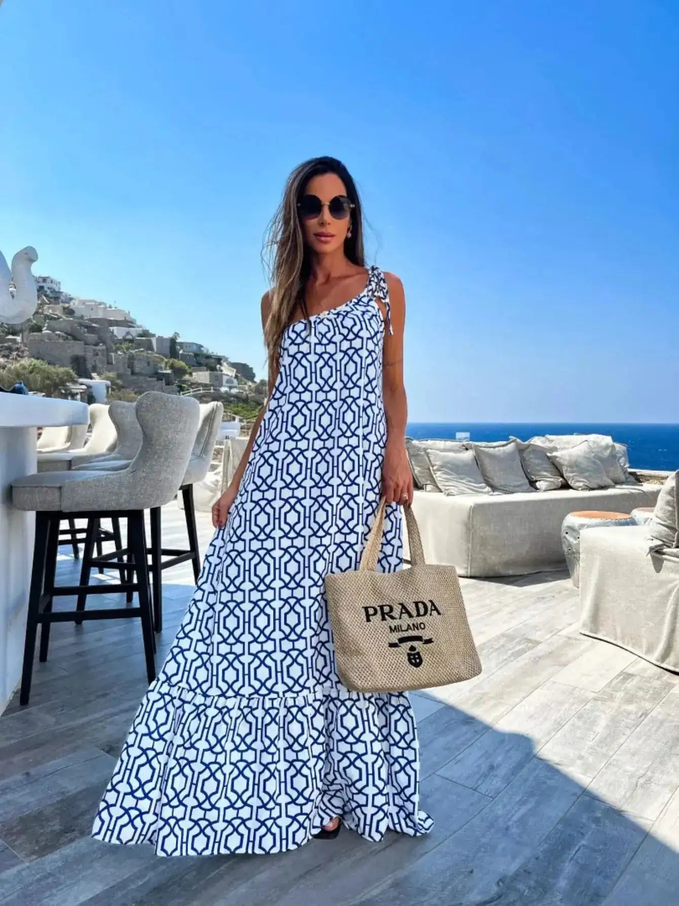 Sexy 3D Flower Long Dress Women 2024 Summer Semi-sheer Party Dresses Elegant Slim One Shoulder Maxi Vestidos Holiday Beach Robe