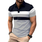 Summer Men's Short Sleeve Polo Shirts Splice Breathable Lightweight T Shirts Mens Outdoor Sweatwear Turn Down Mens Shirts Lootquake LLC