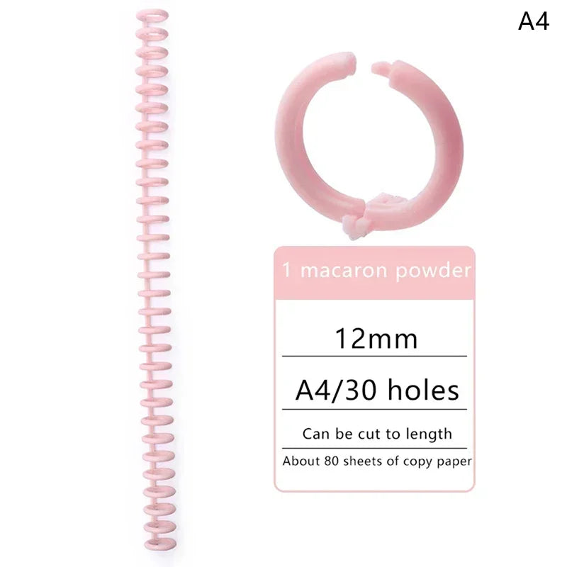 5pcs Loose-leaf Binding Ring Spring Spiral Rings Plastic Binder Strip 30 Holes For A4 Paper Notebook Stationery Office Supplies Lootquake LLC