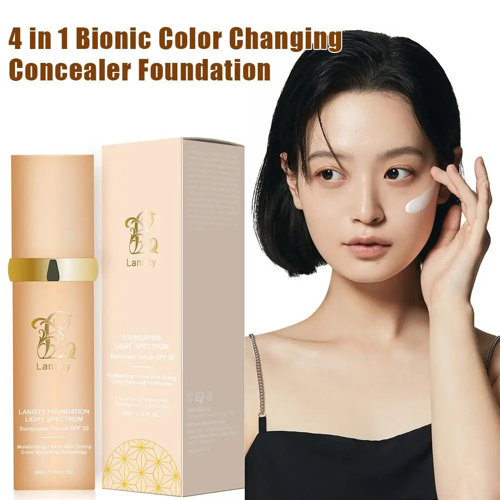 4 In 1 Biomimic Foundation Spectrums Biomimic Light Spectrums Foundation With SPF50+ Longwearing Changing Concealer Foundation Lootquake LLC