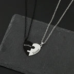 Father Mom Son Daughter Family Necklace Love Heart Puzzle Pendant Necklace Stainless Steel Jewelry for Women Mother's Day Gift
