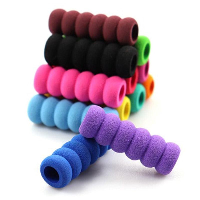 100 Pcs Children Pencil Holder Correction Writing Hold Pen Grip Posture Tool Soft Sponge Writing Posture Corrector Stationery  Colorful Pencil Grippers for Left-Handed and Right-Handed Users Stevvex