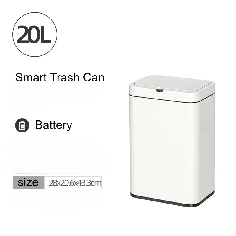 Trash Can Kitchen Sensor Recycle Bin Trash Can 20 Liters High Foot Wastebasket with Lid Dustbin Automatic Sensor Smart Trash Bin