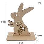 1pc Easter Wooden Egg Ornament Hollowed Rabbit Crafts For Easter Home Table Decorations Kids Handmade DIY Painting Gifts Supply Lootquake LLC
