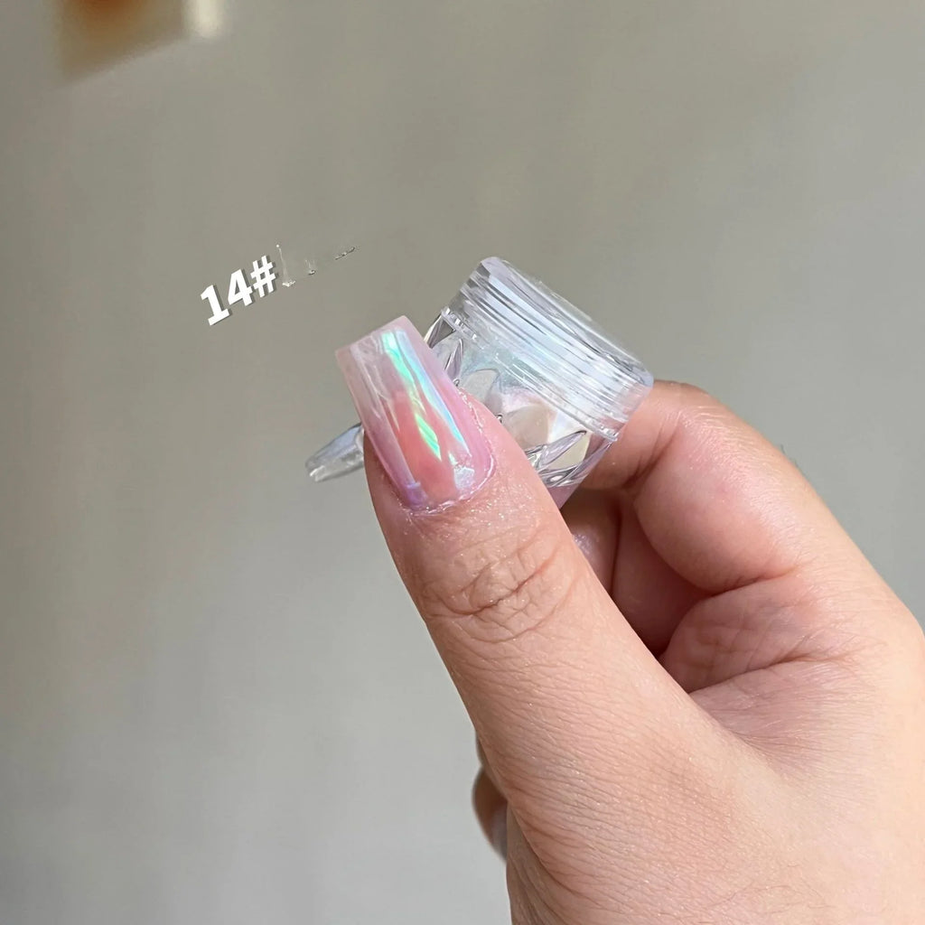 Moonlight Mirror Nails Powder Pearl White Nails Glitter Aurora Shining Pigment Chrome Dust Nail Art Supplies Decoration Lootquake LLC