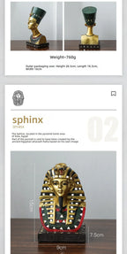 Egyptian Sphinx Resin Statue - Pharaoh Lion Body Human Face Sculpture, Hand-Painted Pyramid Guardian Isis Goddess Inspired Craft