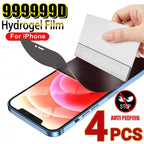 4pcs Anti Spy Privacy Soft Hydrogel Film For iPhone 13 12 11 14 Pro Max Mini X XR XS Max 6 14 7 8 Plus 12pro 13 Screen Protector Tempered Glass Screen Protector Guard for iPhone  HD Clear Scratch Resistant Anti-Fingerprint Tempered Glass Film Stevvex
