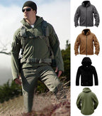 Tactical Jacket Combat Jacket Outdoor Sports Hiking Men's Lightweight Soft Jacket Warm Multi-Pockets Outdoor Hooded Jacket Adventure Jacket For Hiking Training Stevvex