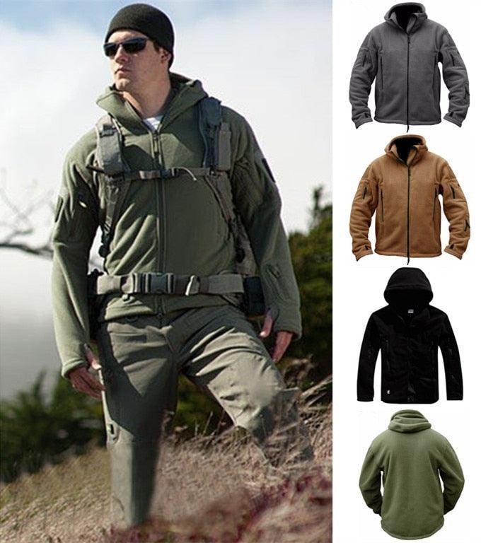 Tactical Jacket Combat Jacket Outdoor Sports Hiking Men's Lightweight Soft Jacket Warm Multi-Pockets Outdoor Hooded Jacket Adventure Jacket For Hiking Training Stevvex