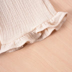 Summer Kids Cotton Casual 2pcs Toddler Girls Solid Color Sleeveless Top + Ruffle Pants Set Comfortable Fashion Hot Sale