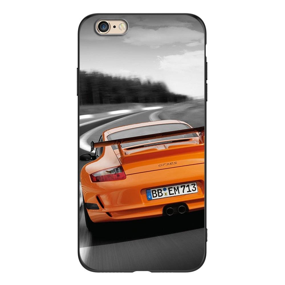 Cute Cover Soft Silicone Print Cars Print Phone Case For Iphone 5s 5 S Se 2016 4.0" Case Phone Cover On  Iphone 6s 6 S Plus Funda Bumper Black Case Sport Race Car Stevvex