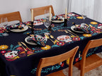 Mexican Sugar Skull Day of The Dead Waterproof Tablecloth Fiesta Decor Dia De Los Muertos Tablecloth Halloween Decorations Lootquake LLC
