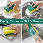 8-50pcs Double-Sided Magic Cleaning Sponge Set Highly Absorbent Rust Remover Pot Scouring Pad Kitchen Cleaning Tools