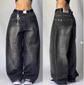 Streetwear Fashion New Multi-pocket Washed Baggy Jeans Men And Women Y2K Hip-hop Harajuku Casual Gothic High Waist Wide Trouser Lootquake LLC
