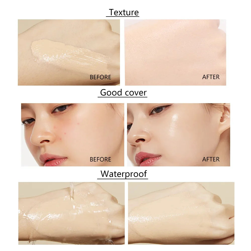 Liquid foundation naturally covers flaws without sticking powder, plain face cream, transparent foundation, conceals blemishes Lootquake LLC