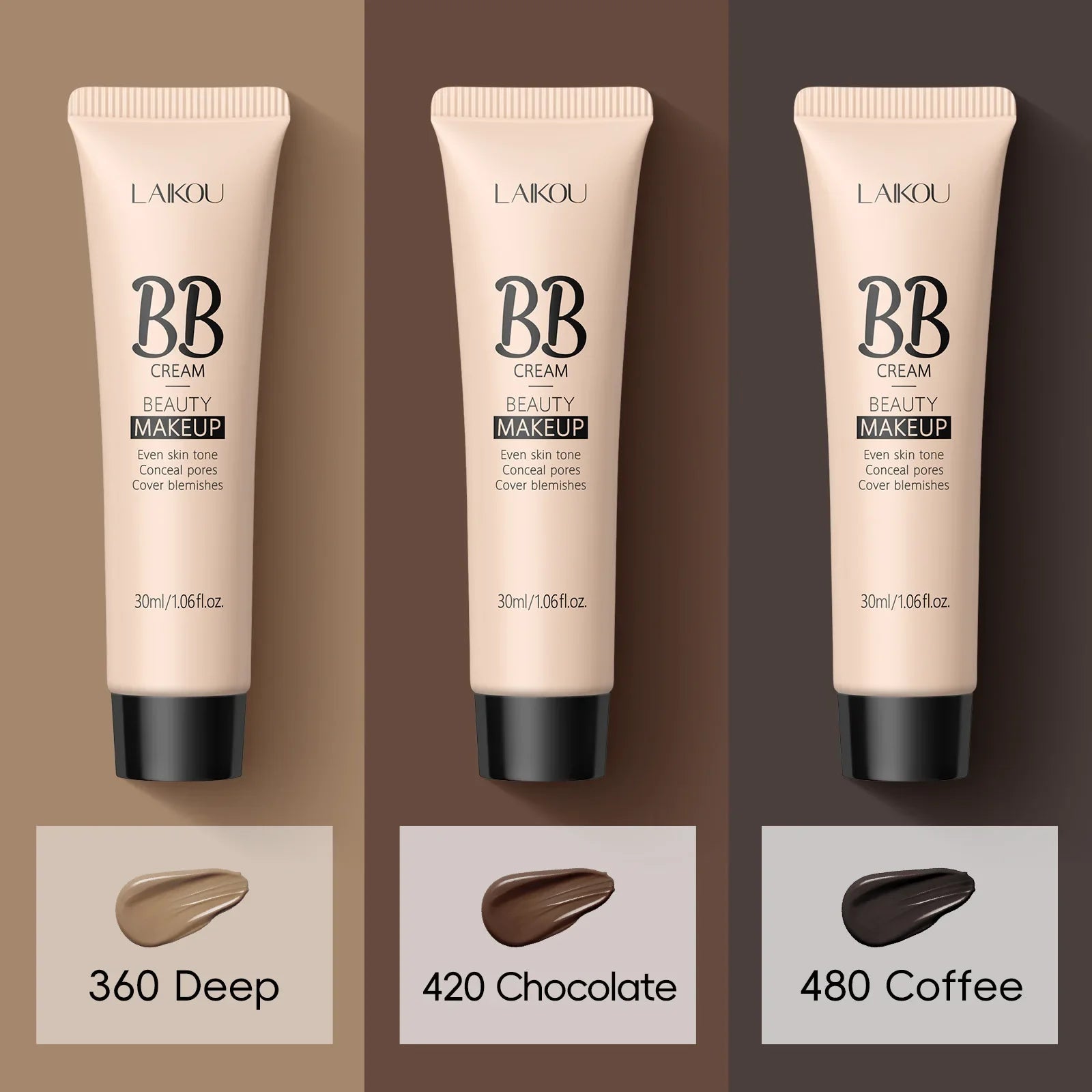 Natural Finish Foundation Cream 30ml Lightweight BB Cover Dark Circles Pores Oil Free Long Lasting Makeup Base Lootquake LLC