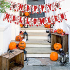 Halloween Blood Banner Paper Garland Scary Eyeball Skull Spiral Hanging Flag Halloween Party Decoration Home Haunted House Decor Lootquake LLC