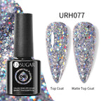 UR SUGAR Blue Color Rubber Base Gel Nail Polish Gold Glitter Base Gel Top Coat Soak Off UV LED Gel Nail Art Varnish Manicure Lootquake LLC