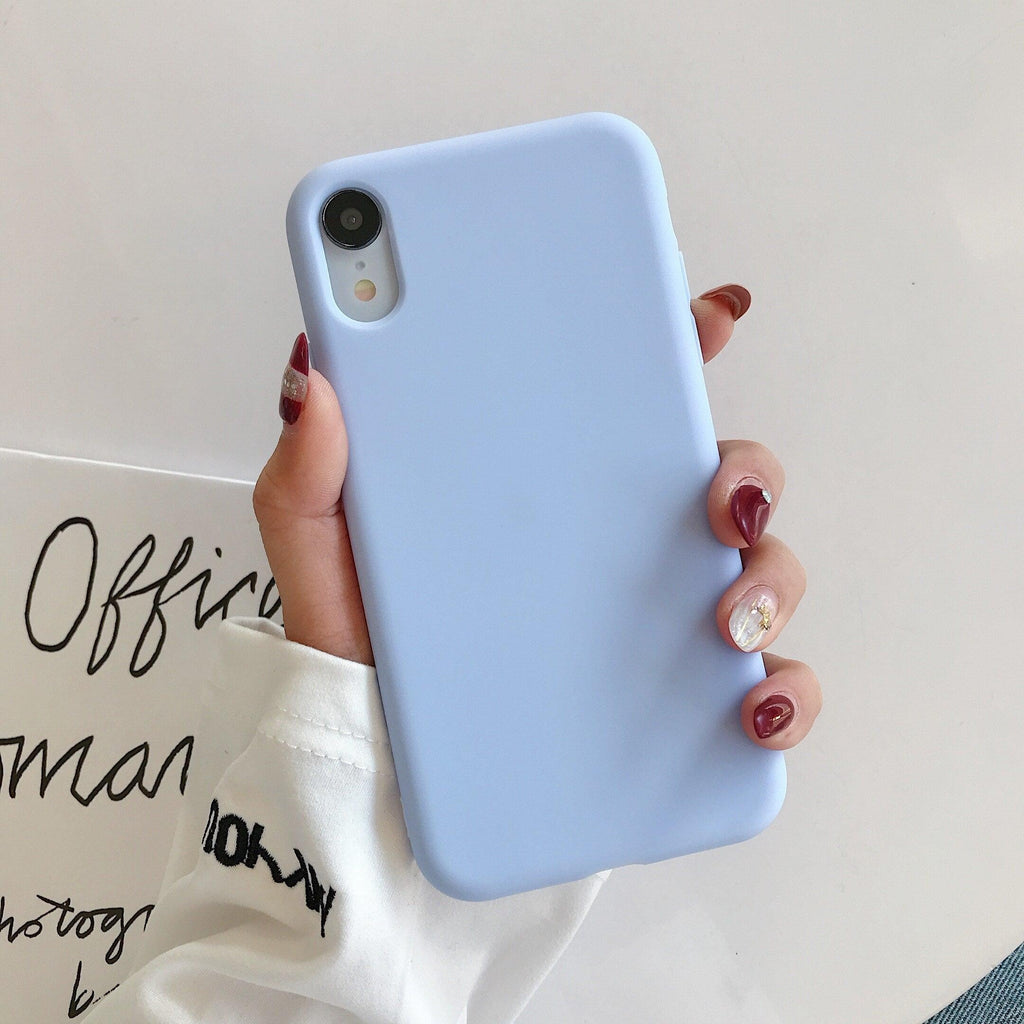 Ultra Thin Slim Fit Soft Grip Anti-Scratch Protective Cover Thicker Candy Phone Case for iPhone Soft Silicon Back Phone Cover for iPhone 12 13 Pro Max iphone Case