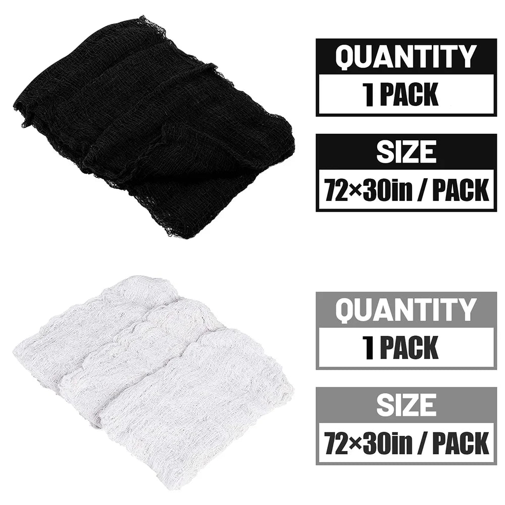 Halloween Decoration Black White Creepy Cloth Spooky Gauze Fabric Window Door Cover Scary Party Horror House Props Hallow Favors Lootquake LLC