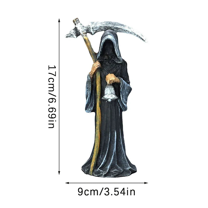 Holy Death Statue Standing Religious Decorative Figurine Grim Reaper Holding Scythe Statue Altar Halloween Lootquake LLC