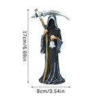 Holy Death Statue Standing Religious Decorative Figurine Grim Reaper Holding Scythe Statue Altar Halloween Lootquake LLC