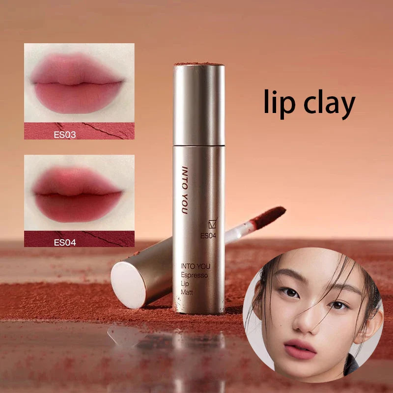 INTOYOU Matte Lipstick Longlasting Lip Clay Velvet Waterproof Lip Gloss Non-sumdge Non-stuicky Lip Stain Espresso Lips Makeup