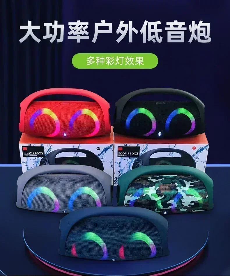 Portable Waterproof 100W High Power Bluetooth Speaker RGB Colorful Light Wireless Subwoofer 360 Stereo Surround TWS FM Boom Box Lootquake LLC