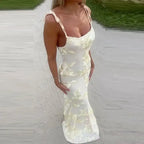 3D Flowers Mesh Patchwork Maxi Dresses Women Sleeveless Embroidered Floral Long Dress Elegant Evening Party Wedding Gowns