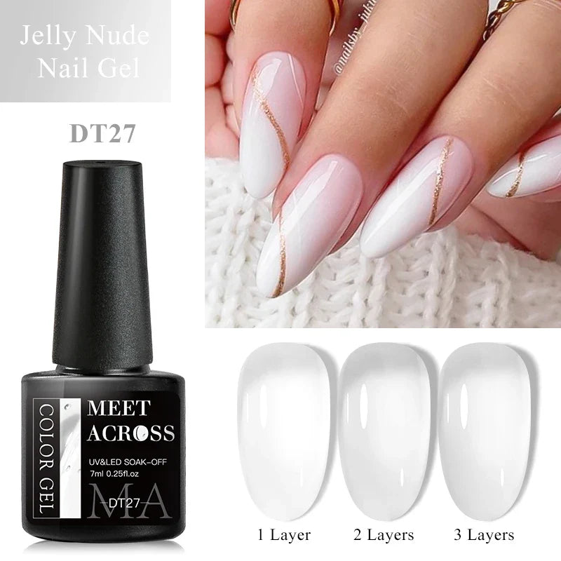 7ml Milky Jelly White Gel Nail Polish Natural Luster Long Lasting Nail Art All for Home DIY Manicure Soak Off UV LED Gel Vernis Lootquake LLC