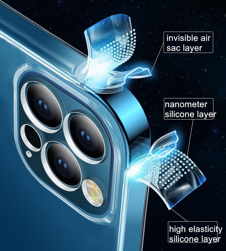 Ultra Thin Clear Soft Silicone Phone Case For iPhone 14 13 12 11 Pro Max XS X XR 7 8 Plus Mini Shockproof Protect Cover  Crystal Clear Anti-Scratch Case Protect the Camera Lens Shockproof Bumper Cover Phone Case Stevvex