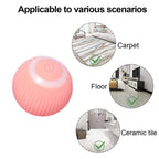 Smart Cat Rolling Ball Toys Rechargeable Cat Toys Ball Motion Ball Self-moving Kitten Toys for Indoor Interactive Playing Smart Interactive Cat Ball USB Rechargeable Automatic Bouncing Ball for Indoor Kittens Stevvex
