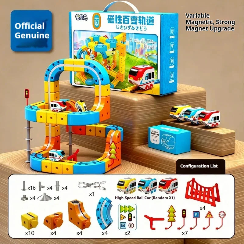 Magnetic Cube Track & High-Speed Train Set