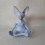Meditation Yoga Happy Cat Whimsical Buddha Sphinx Cat Statue Art Deco Sculpture Outdoor Garden Statue Lootquake LLC