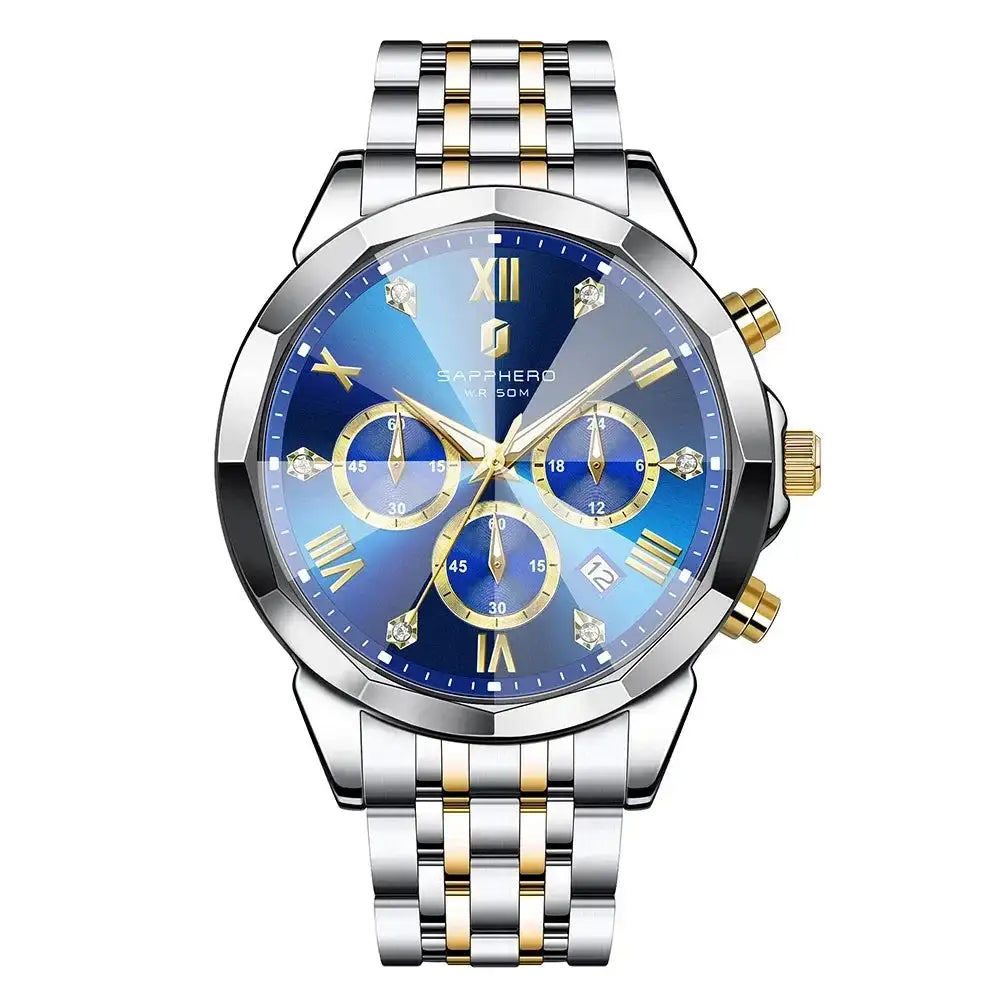 SAPPHERO Men Watch Diamond Mirror Luxury Waterproof Watch 2025 New Quartz Watch Diamond Dial Clock Gift Wristwatch Reloj Hombr