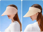 Spring and Summer Women's Outdoor Sunshade  Straw Hat Fashion Empty Top  Duck Tongue Hat Big Brim Cap G37