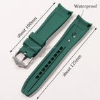 Motorola Moto Curved End Silicone Watch Band, Waterproof Rubber Strap