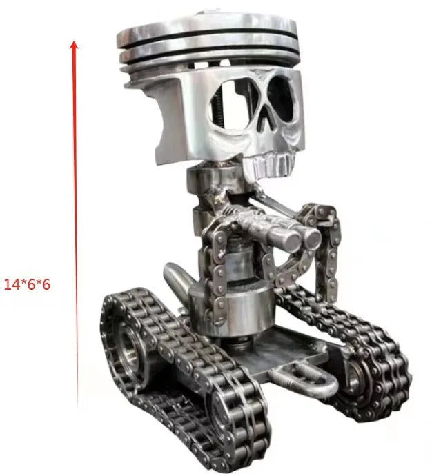 Carved Piston Skull Face Sculpture Resin Skull Artwork Statue Crafts Home and Office Personalised Desktop Decoration Ornaments Lootquake LLC