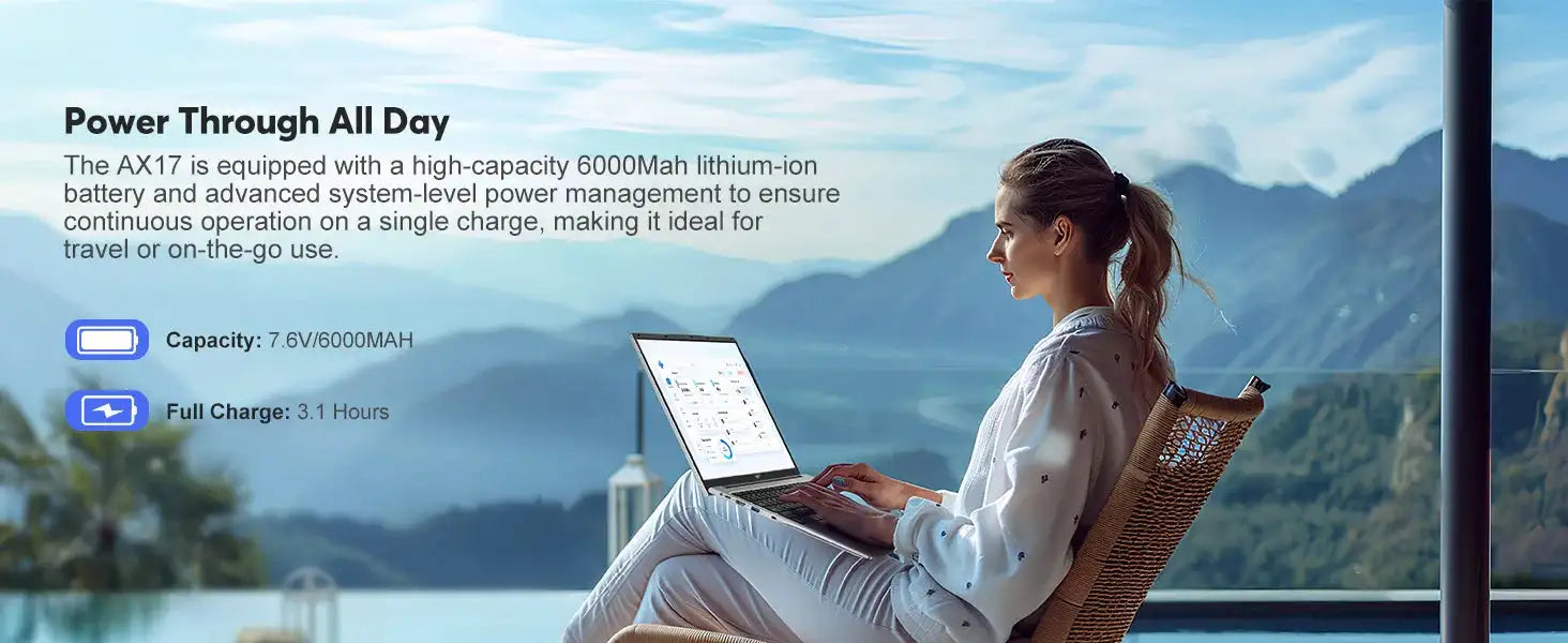 ACEMAGIC Laptop 17.3'' FHD Intel Alder Lake N97 up to 3.6GHz 16GB DDR4 512GB SSD with Windows 11