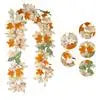 Halloween Thanksgiving Pink Decorations Artificial Fall Maple Leaves Garland Autumn Hanging Pink Pumpkins Flowers Berries Rattan Lootquake LLC