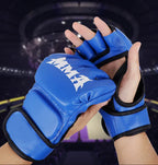 Professional Boxing Training Gloves Half Finger Leather Cushion - SJB-DIAMOND ELITES