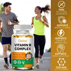 Organic Vitamin B Complex Supports Energy, Immune Health, Antioxidant Supplement - 30/60/120 Vegetarian Capsules