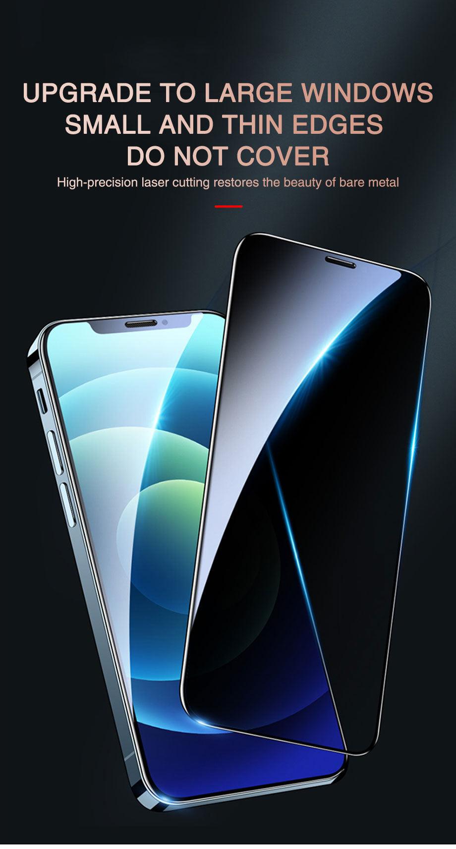 200D Anti Glare Tempered Glass For iPhone 13 12 11 14 Pro Max Mini Privacy Screen Protector iPhone 14 7 8 Plus XR X Screen Glass Anti Spy Tempered Glass Screen Protector Full Coverage Stevvex