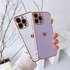 Luxurious Heart Soft Anti-Scratch Full Lens Protection Silicone Girls Shockproof Phone Case for iPhone Phone Case For iPhone 14 13 12 Pro 12Mini Soft Women Elegant Love Heart Shockproof Bumper Phone Case Stevvex