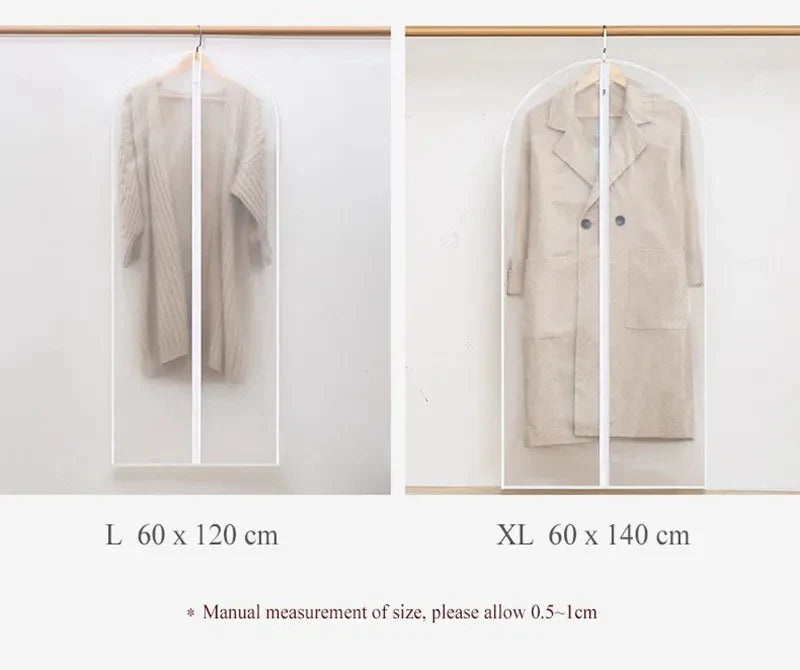 Clothes Dust Cover Plastic Waterproof Transparent Clothing Covers Home Storage Bag Clothing Hanging Garment Bag Wardrobe Storage Lootquake LLC