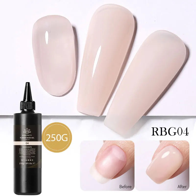 BORN PRETTY 250g Milky White Jelly Nude Gel Nail Polish Refilled Package Translucent Clear Color Semi Permanent Soak Off UV Gel Lootquake LLC