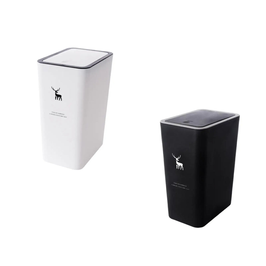Garbage Can with Lid Household Rubbish Bin for Living Room Craft Room Toilet