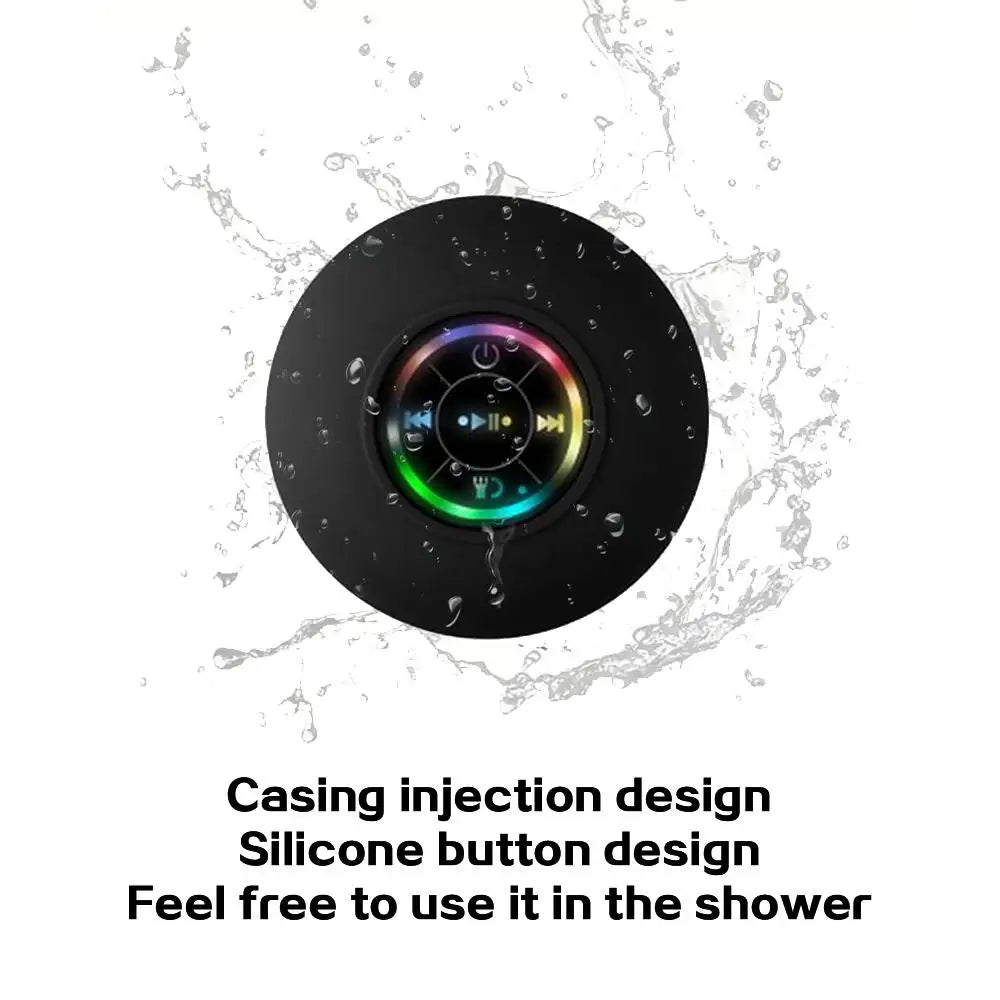 Waterproof Bluetooth Speaker with LED Lights Portable Wireless Shower Speaker with Suction Cup for Bathroom Outdoor Travel Lootquake LLC