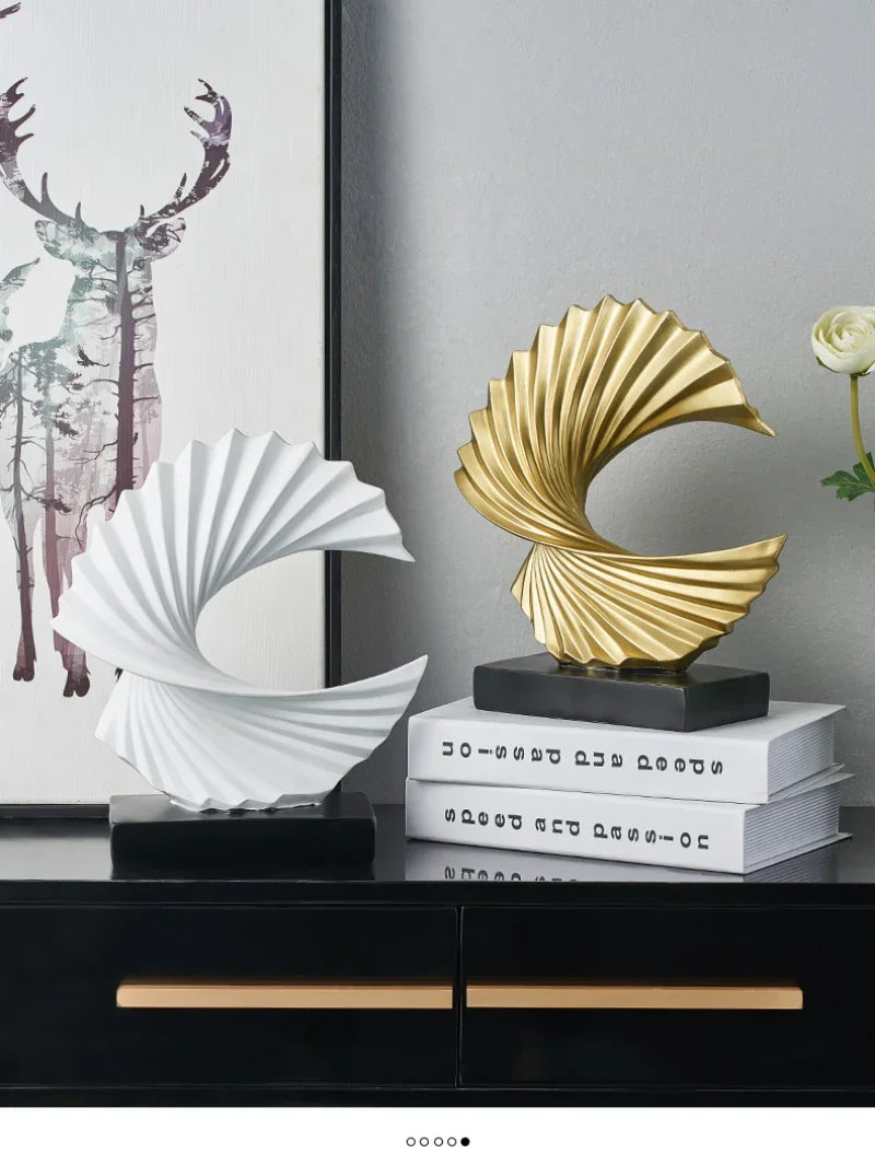 Modern Decor Abstract Sculpture Resin Sculptur Art Golden Statue Living Room Home Decoration Office Desk Decoration Accessories Lootquake LLC