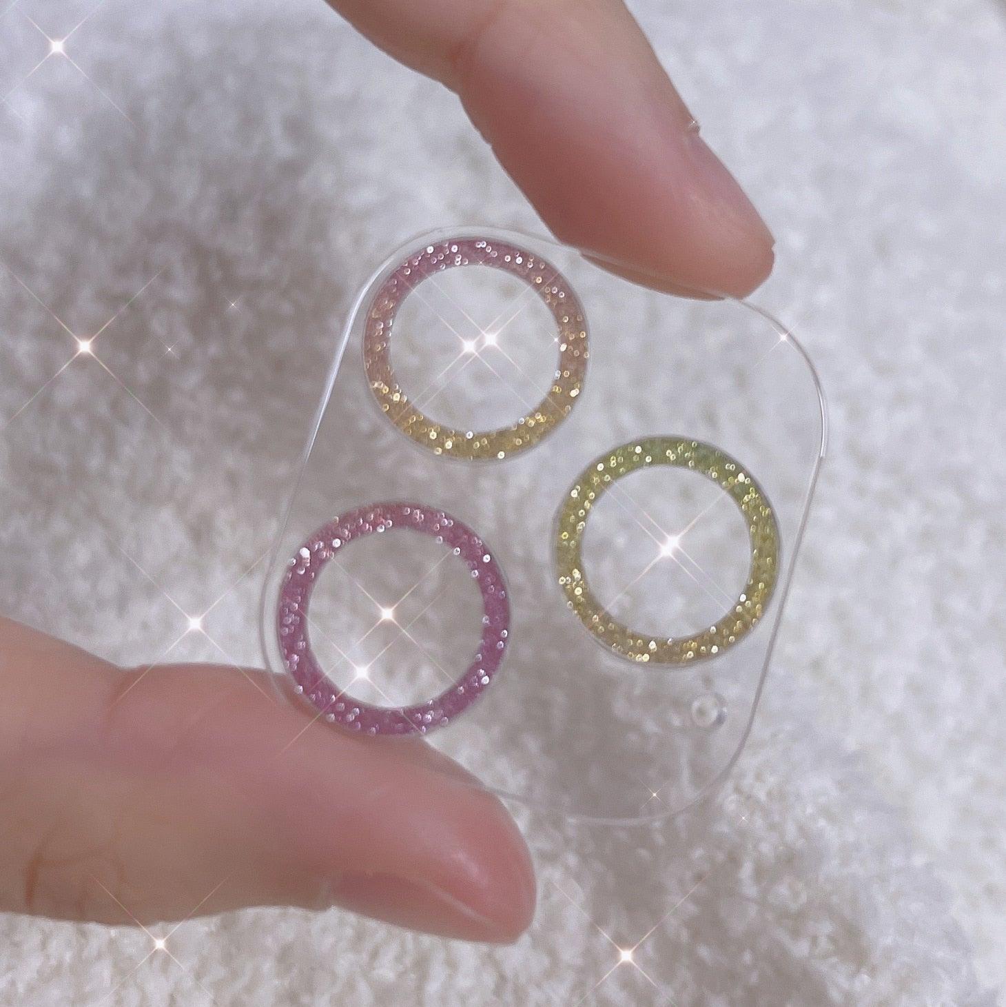 Glitter Full Cover Camera Lens Protector on For iPhone 12 13 11 Pro Max Mini 9H Tempered Glass Cover iPhone11 Camera Sticker Cap Lens Ring Cover Stevvex